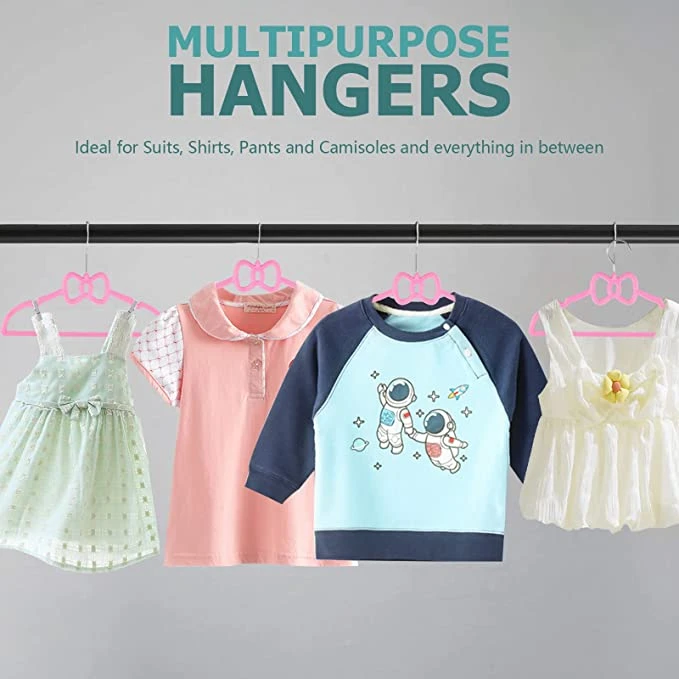 Bow Decor Non-Slip Velvet Hangers