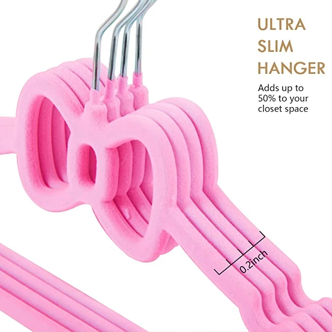 Bow Decor Non-Slip Velvet Hangers