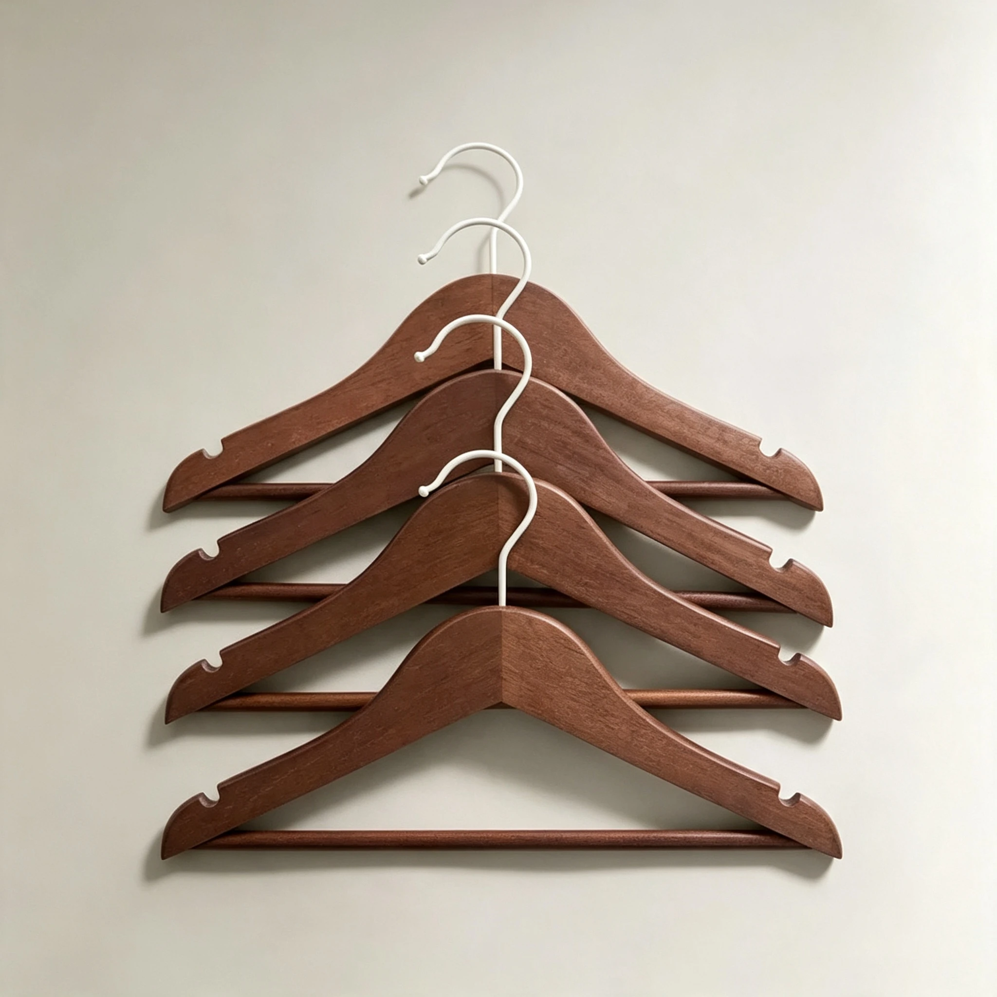Vintage Wide-Shoulder Solid Wood Hanger (with Lower Bar)
