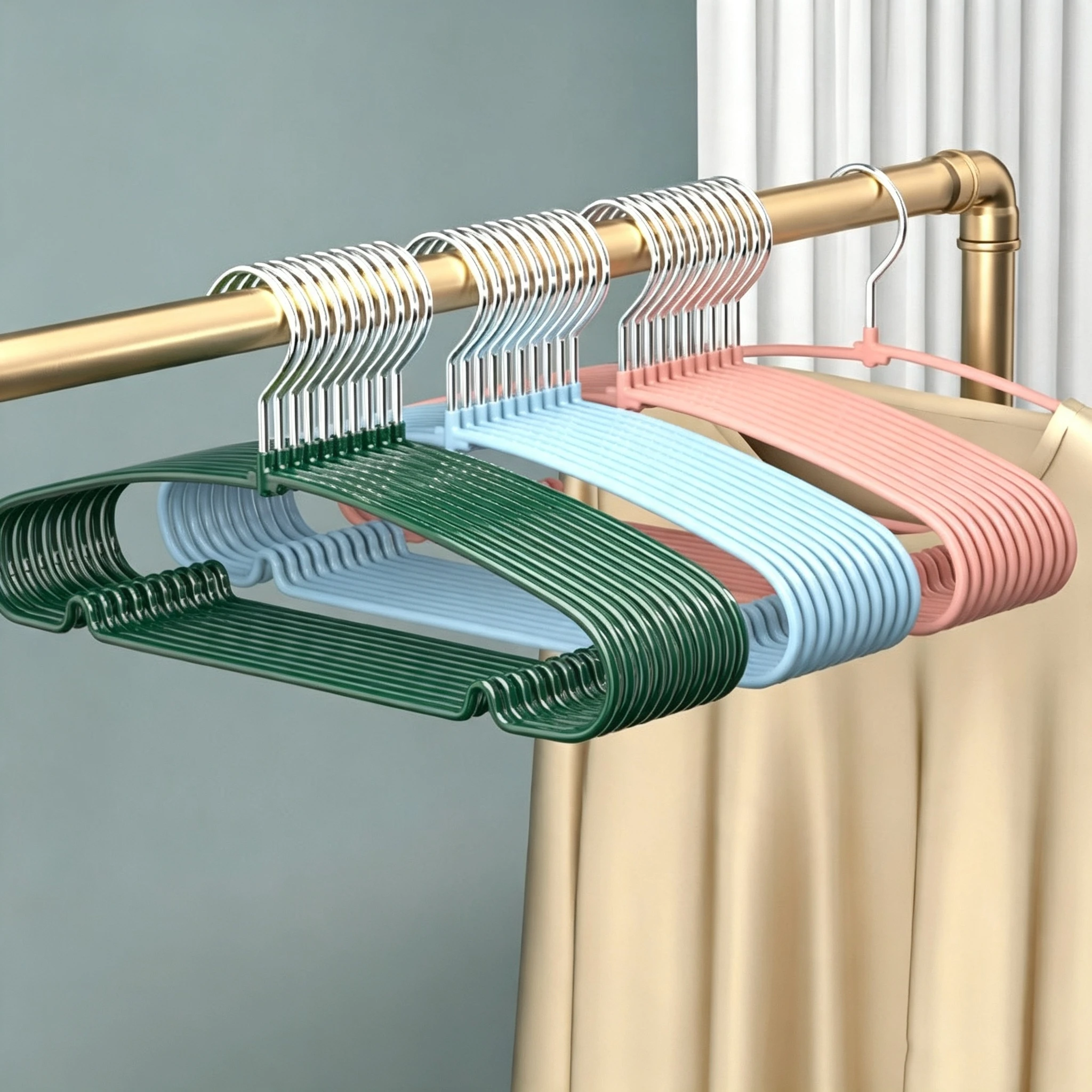 Curved Seamless Dip-Coated Hanger (with Shoulder Notches)