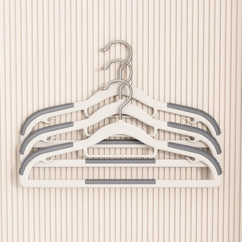 Two-Tone Ribbed Non-Slip Multi-Function Plastic Hanger