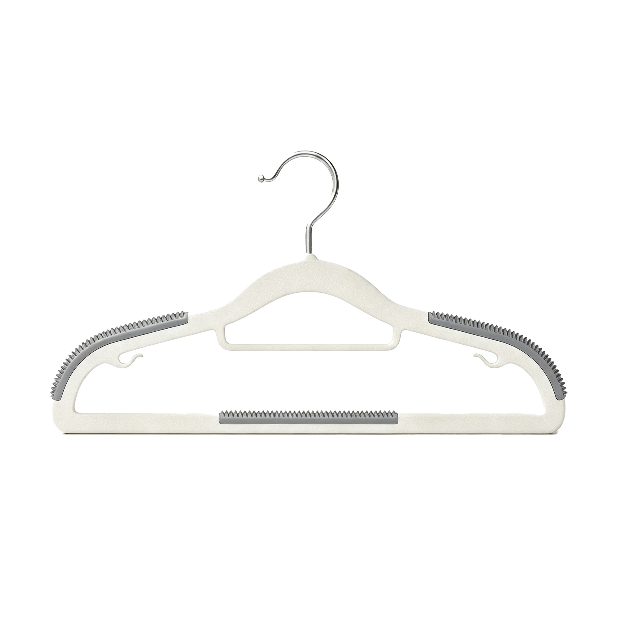 Two-Tone Ribbed Non-Slip Multi-Function Plastic Hanger