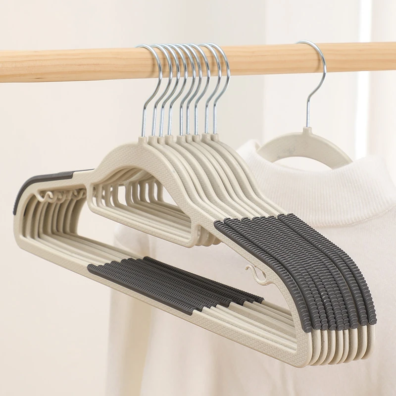Two-Tone Ribbed Non-Slip Multi-Function Plastic Hanger