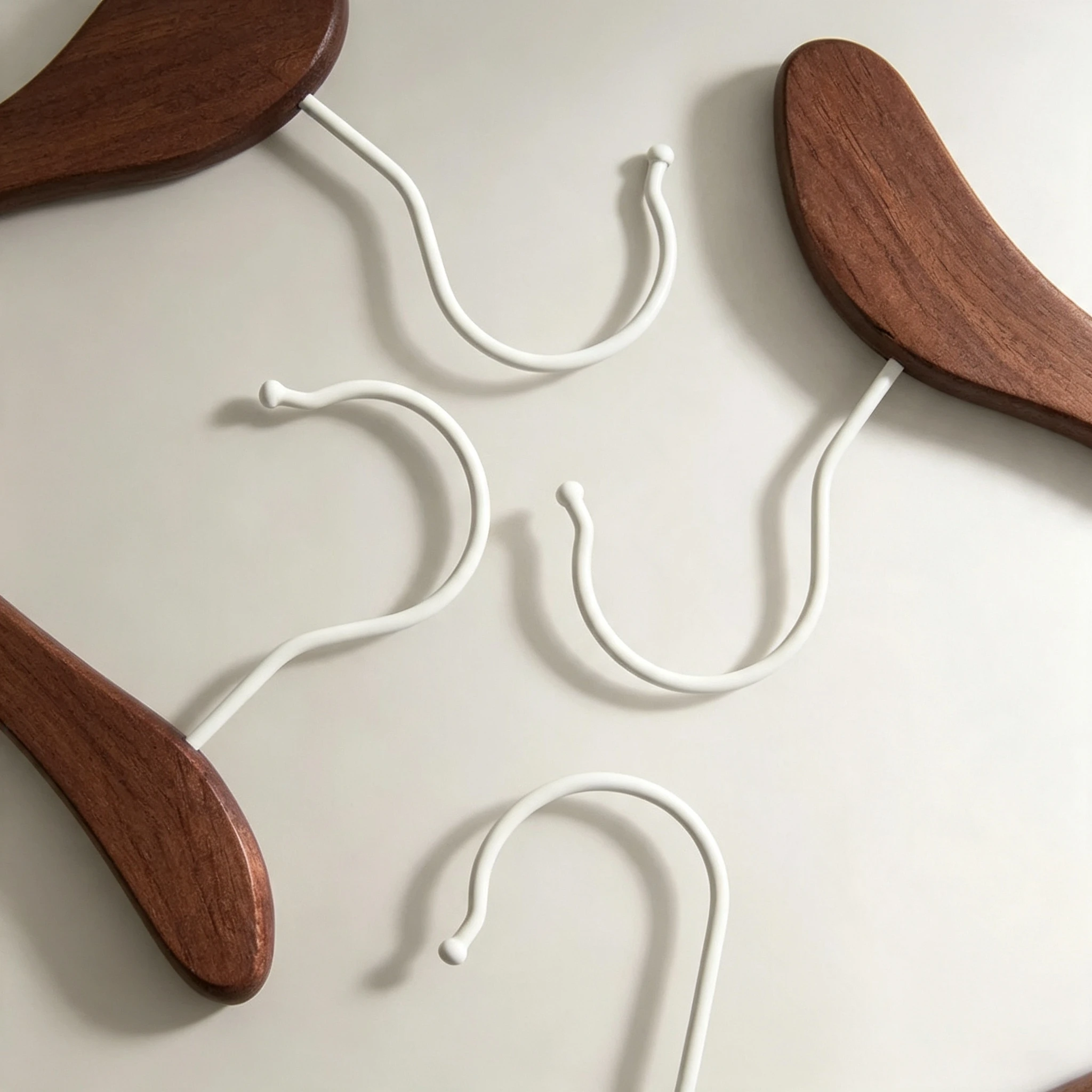 Vintage Wide-Shoulder Solid Wood Hanger (with Lower Bar)