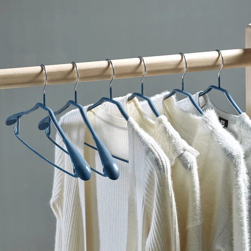 Wide-Shoulder Non-Slip Dip-Coated Hanger (with Lower Bar)