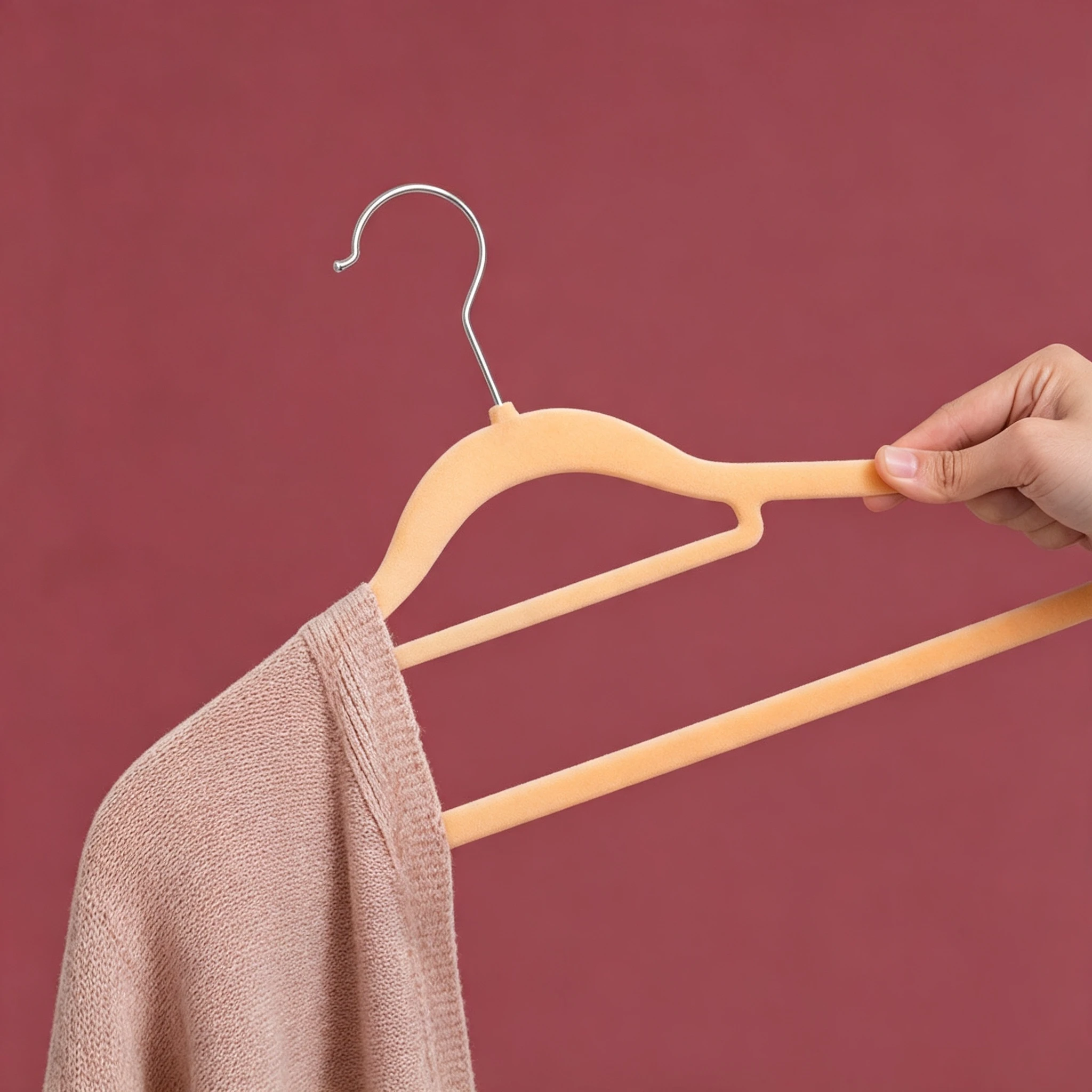 Multi-Function Flocked Hanger with Bars