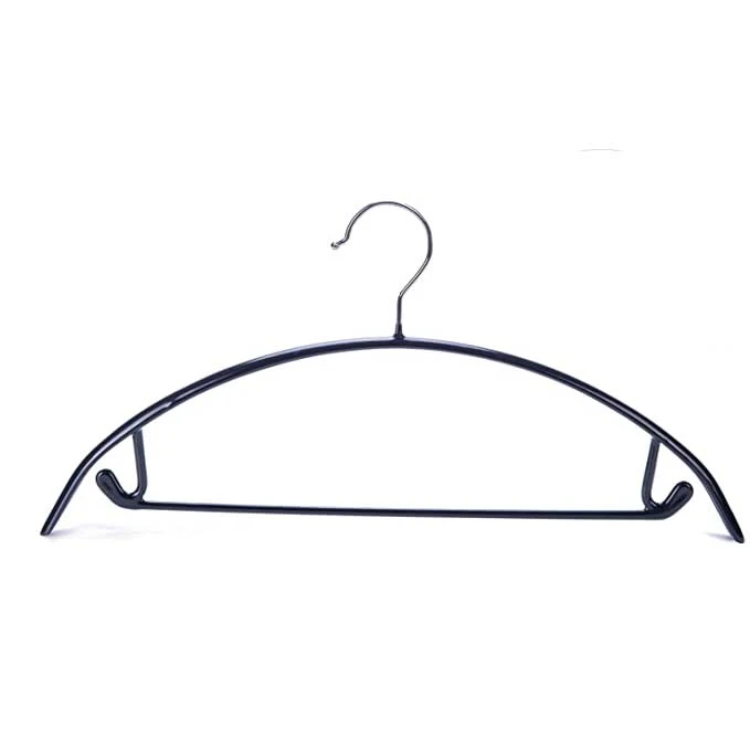 Curved Wide-Shoulder Seamless Dip-Coated Hanger (with Lower Bar)