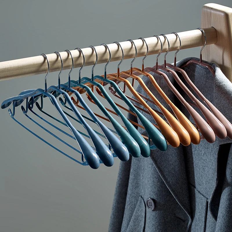 Wide-Shoulder Non-Slip Dip-Coated Hanger (with Lower Bar)