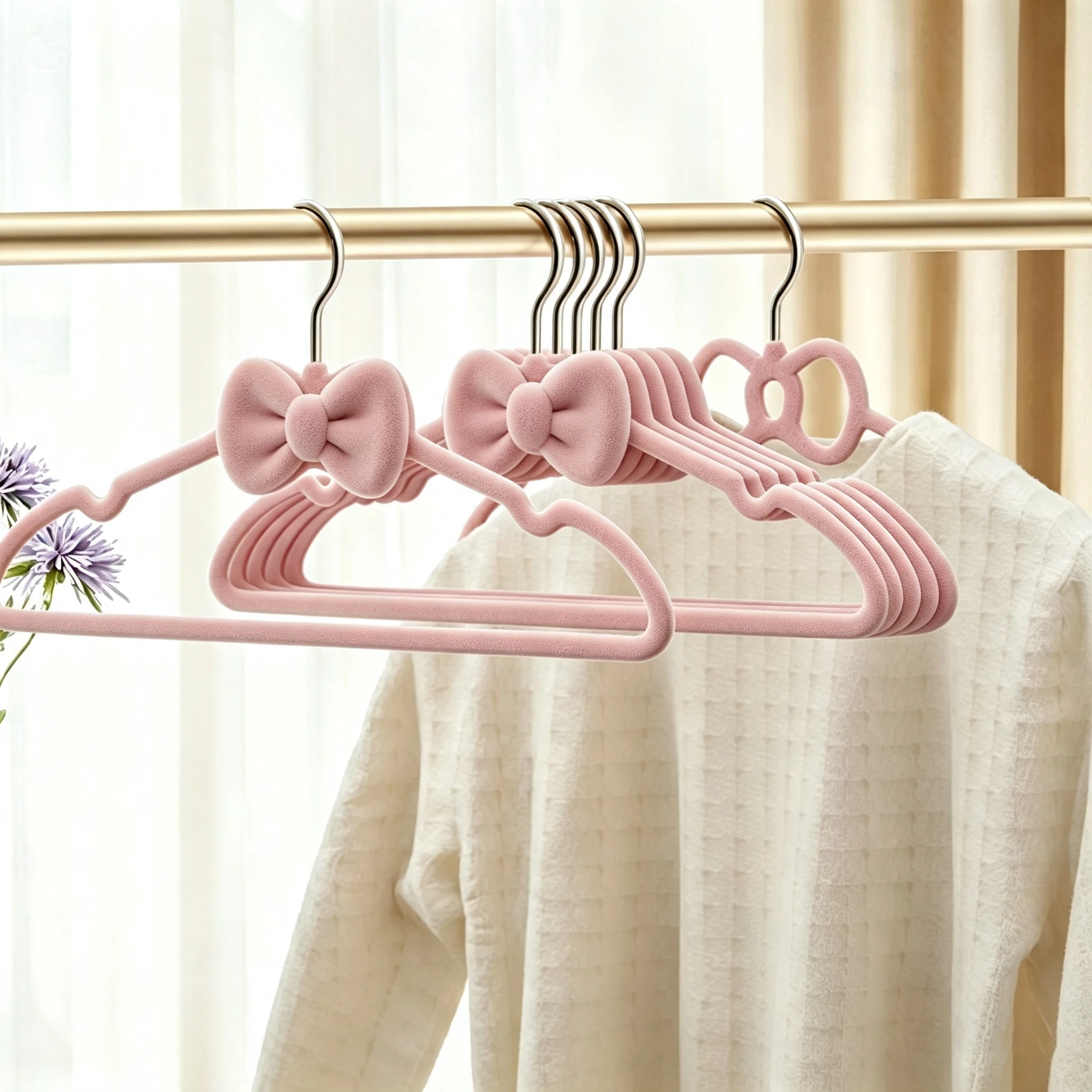 Bowknot-Shaped Flocked Hanger