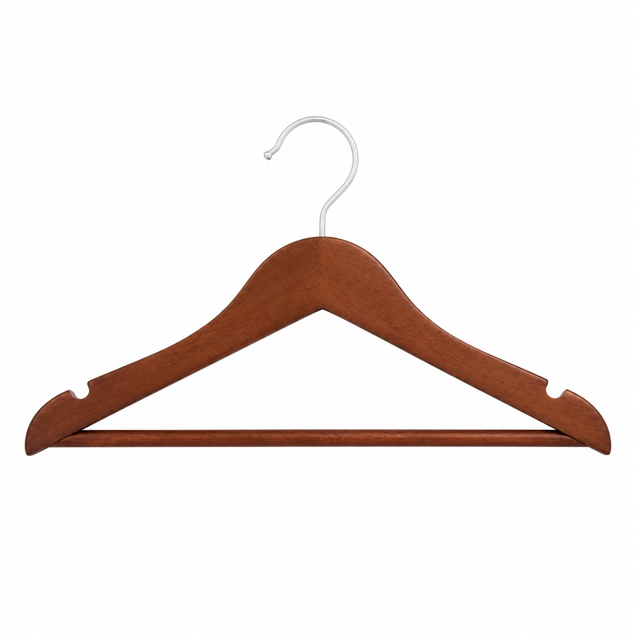 Vintage Wide-Shoulder Solid Wood Hanger (with Lower Bar)