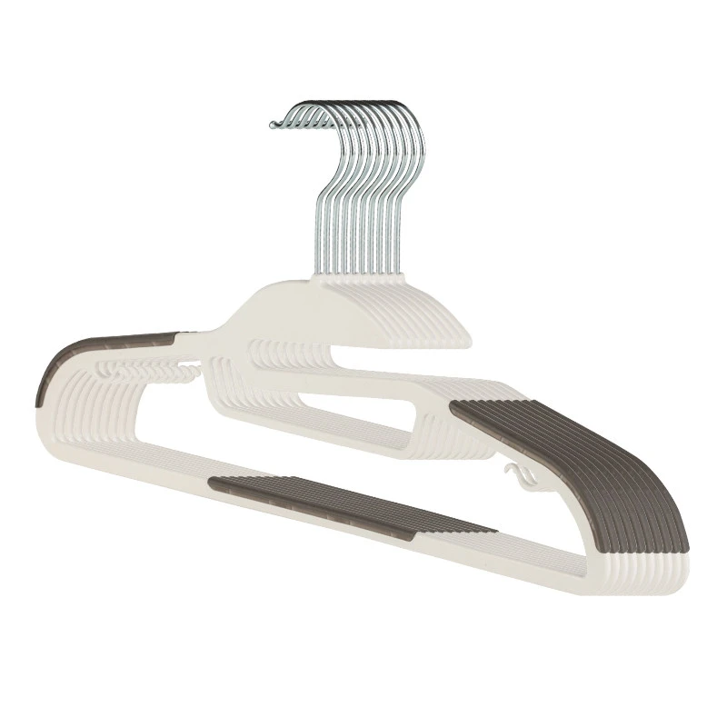 Two-Tone Striped Non-Slip Wet-and-Dry Plastic Hanger
