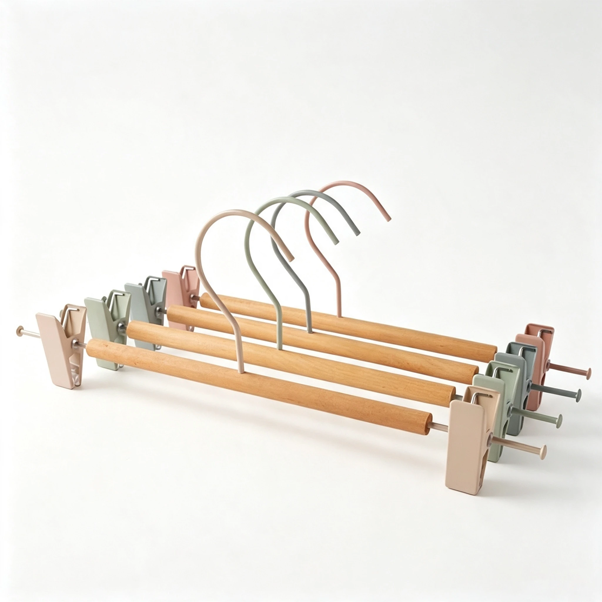 Cylindrical Natural Wood Trouser Clip Hanger