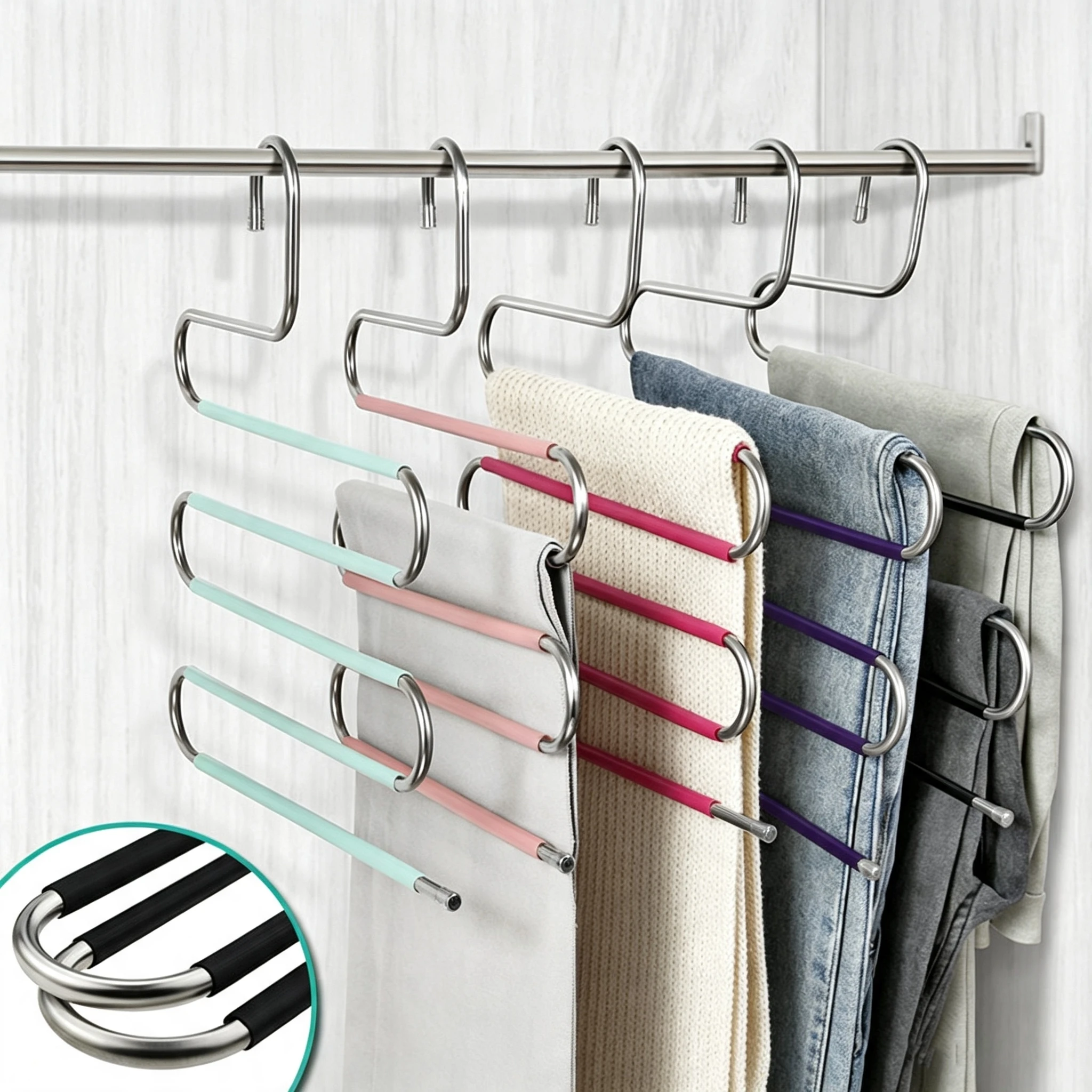 S-Shaped Multi-Layer Foam Non-Slip Trouser Hanger
