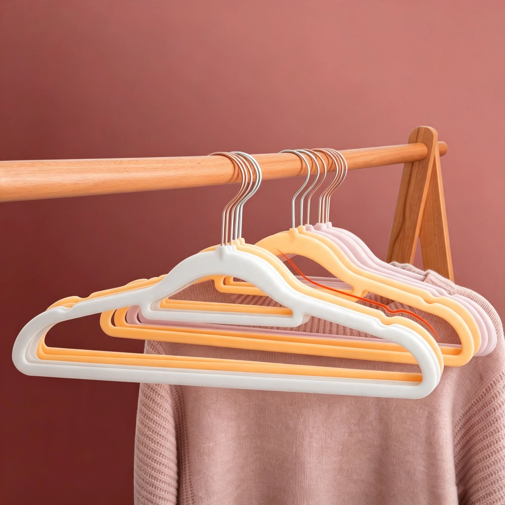 Multi-Function Flocked Hanger with Bars