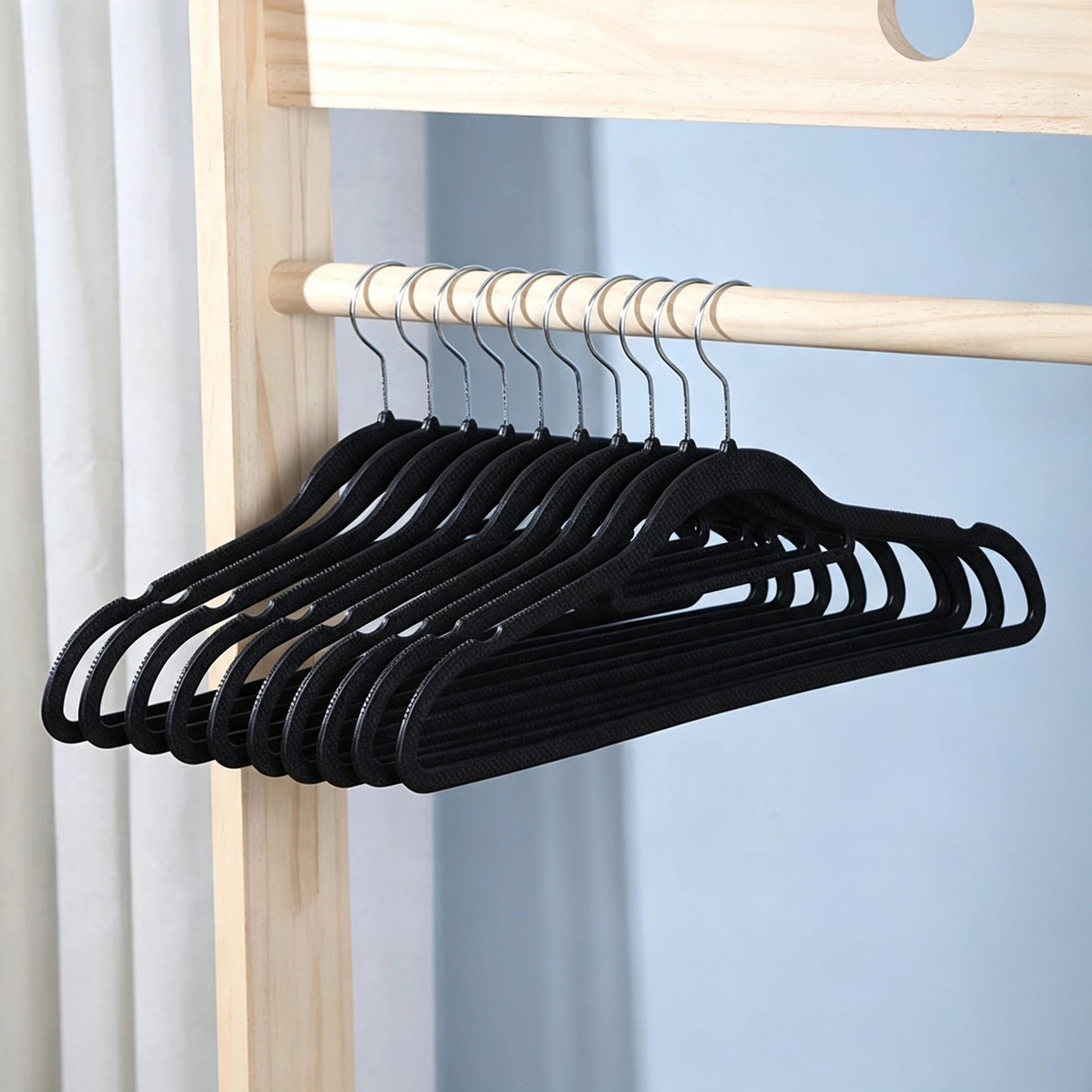 One-Piece Plastic Hanger with Granular Anti-Slip Texture