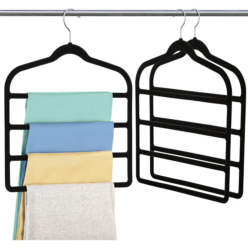 Four-Tier Multi-Layer Flocked Trouser Storage Hanger