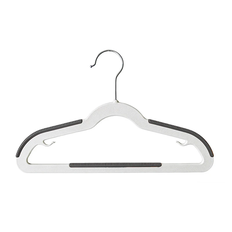 Horizontal-Rib Non-Slip Two-Tone Plastic Hanger
