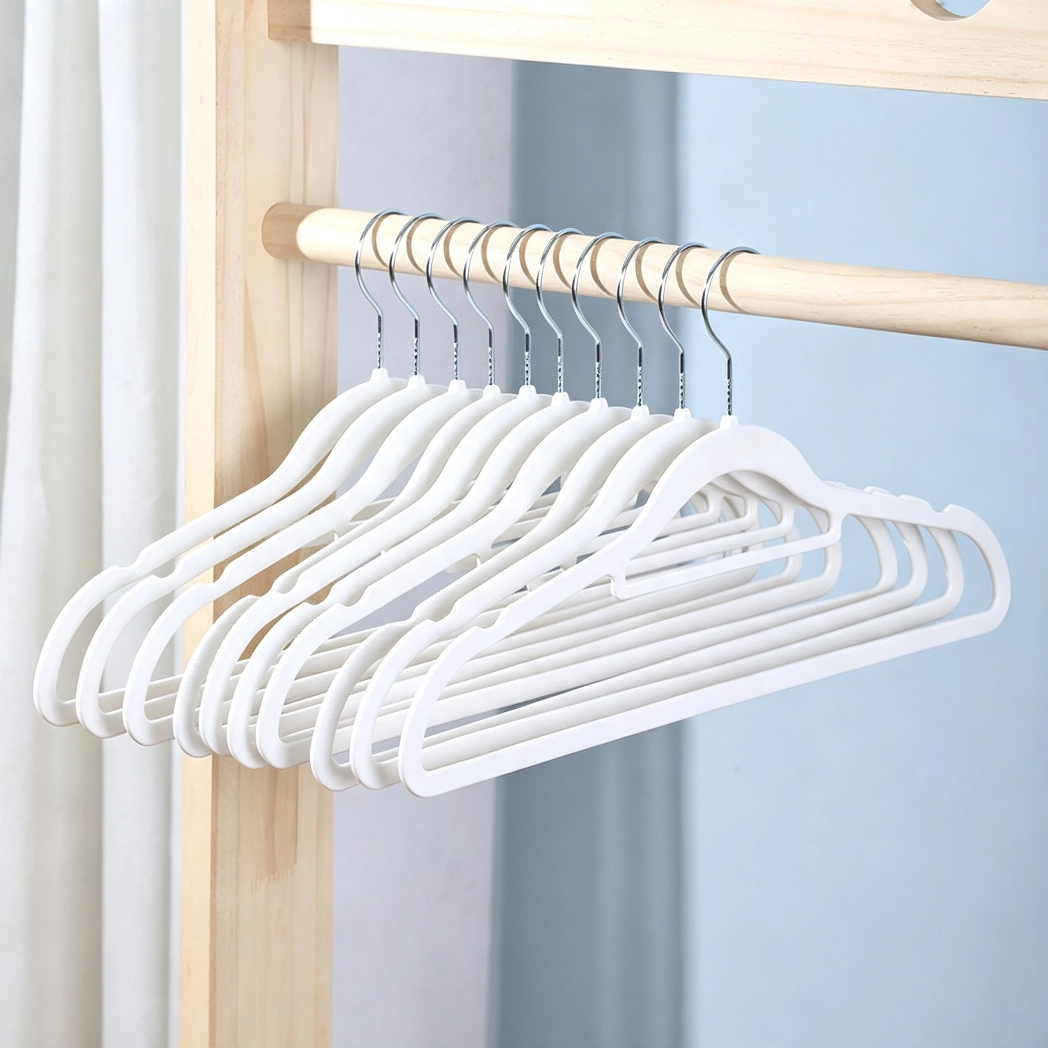 One-Piece Plastic Hanger with Granular Anti-Slip Texture