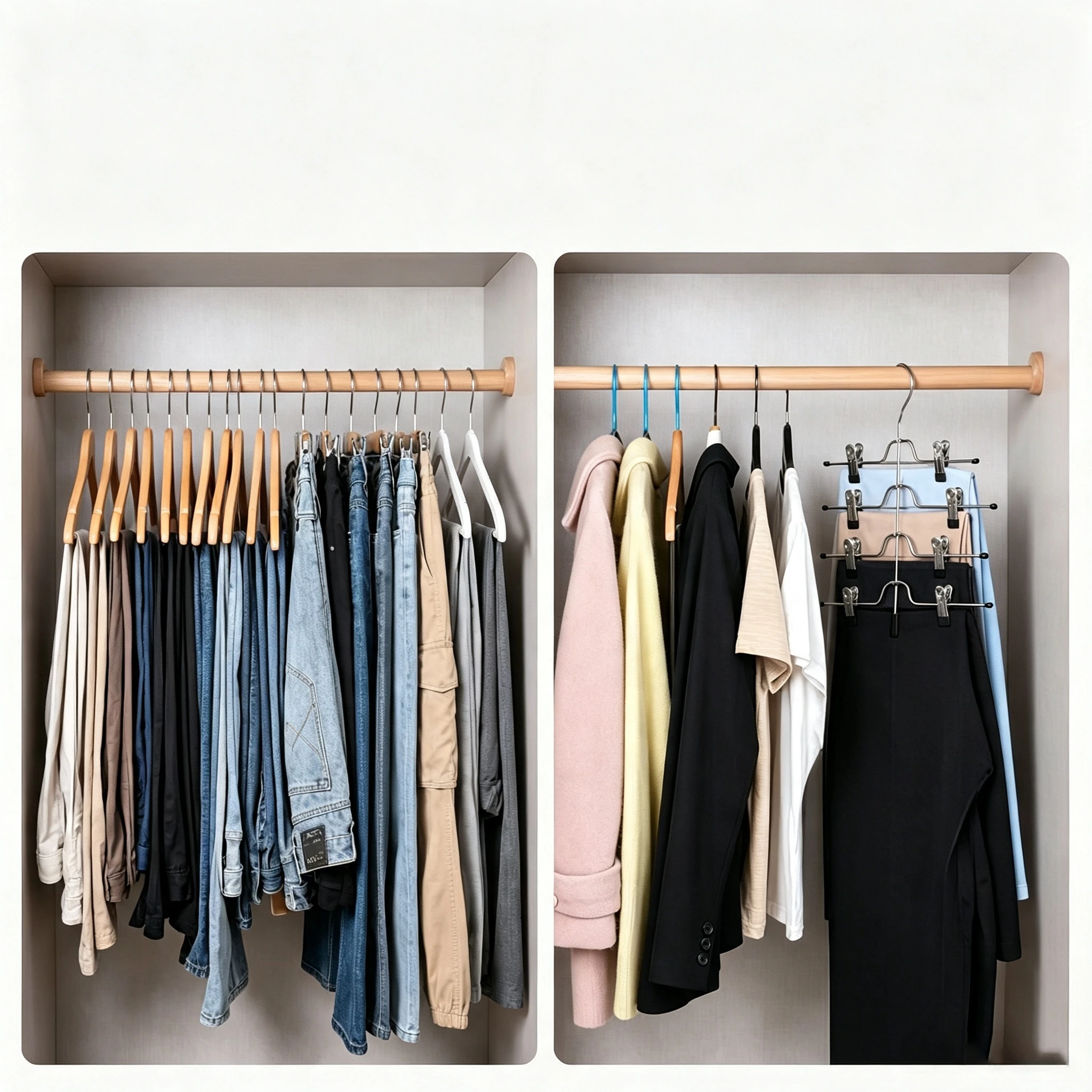 Five-Tier Clip-Style Multi-Layer Trouser and Skirt Hanger