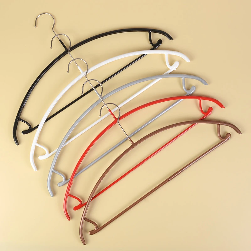 Curved Wide-Shoulder Seamless Dip-Coated Hanger (with Lower Bar)