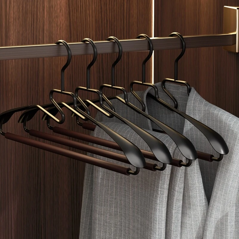 Industrial-Style Iron and Wood Wide-Shoulder Hanger