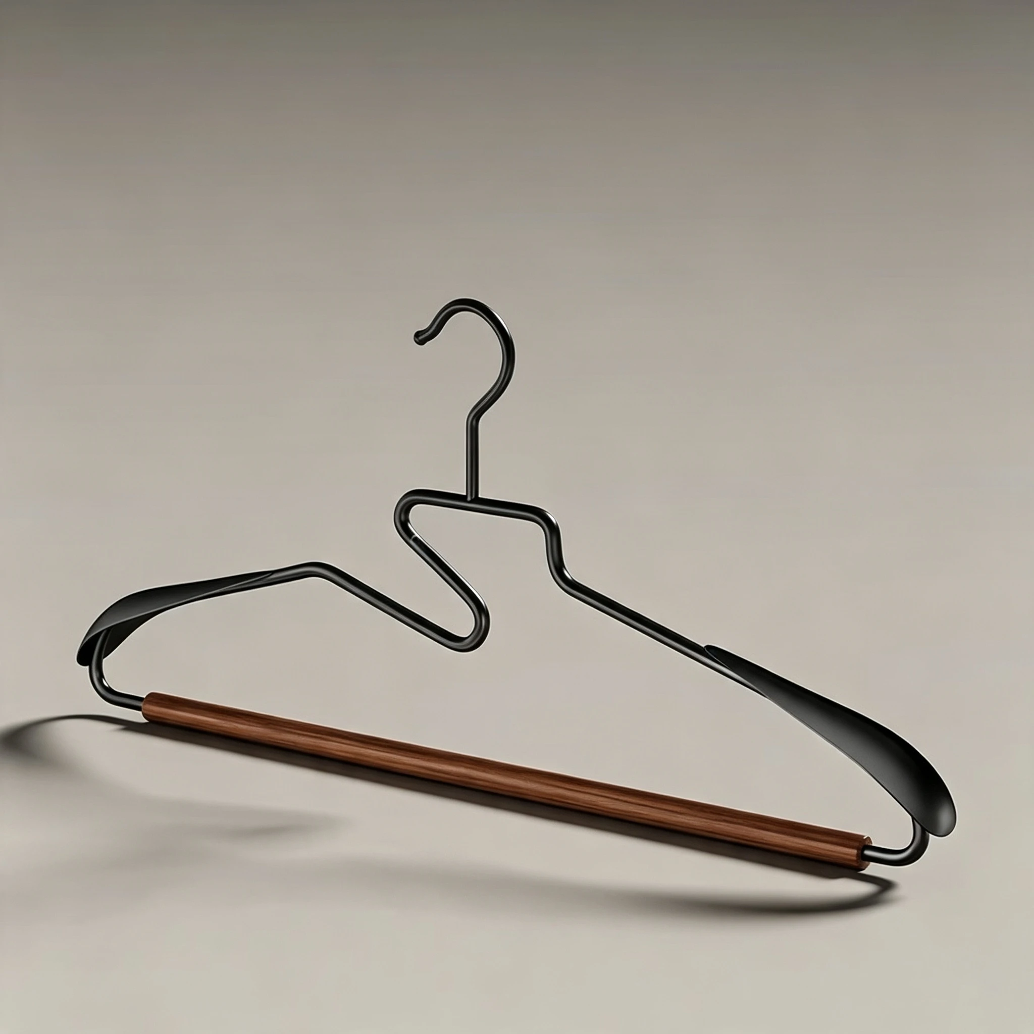 Industrial-Style Iron and Wood Wide-Shoulder Hanger