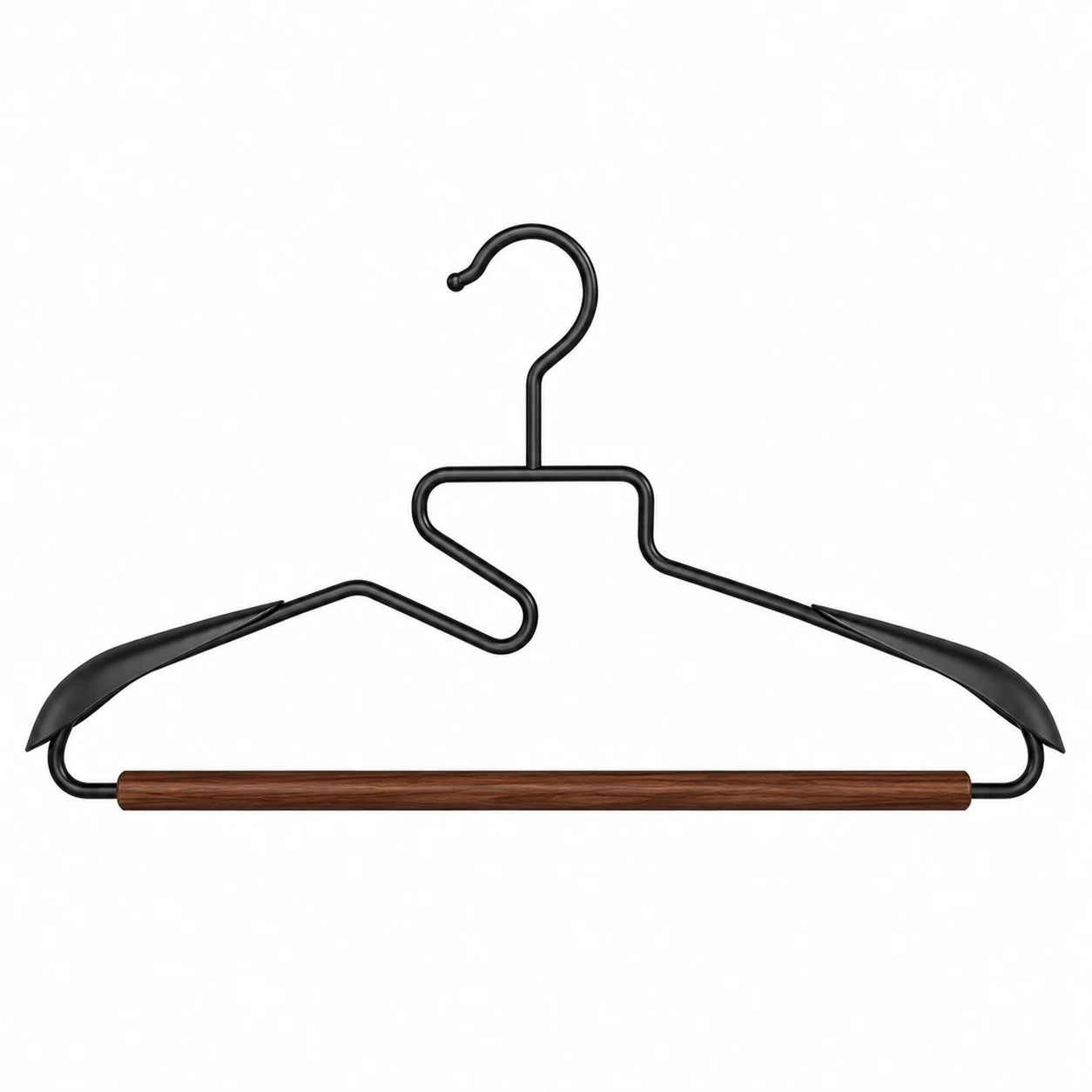 Industrial-Style Iron and Wood Wide-Shoulder Hanger