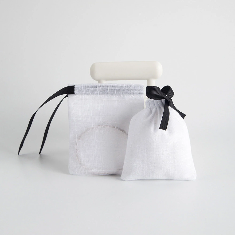 Cotton and linen drawstring portable storage bag