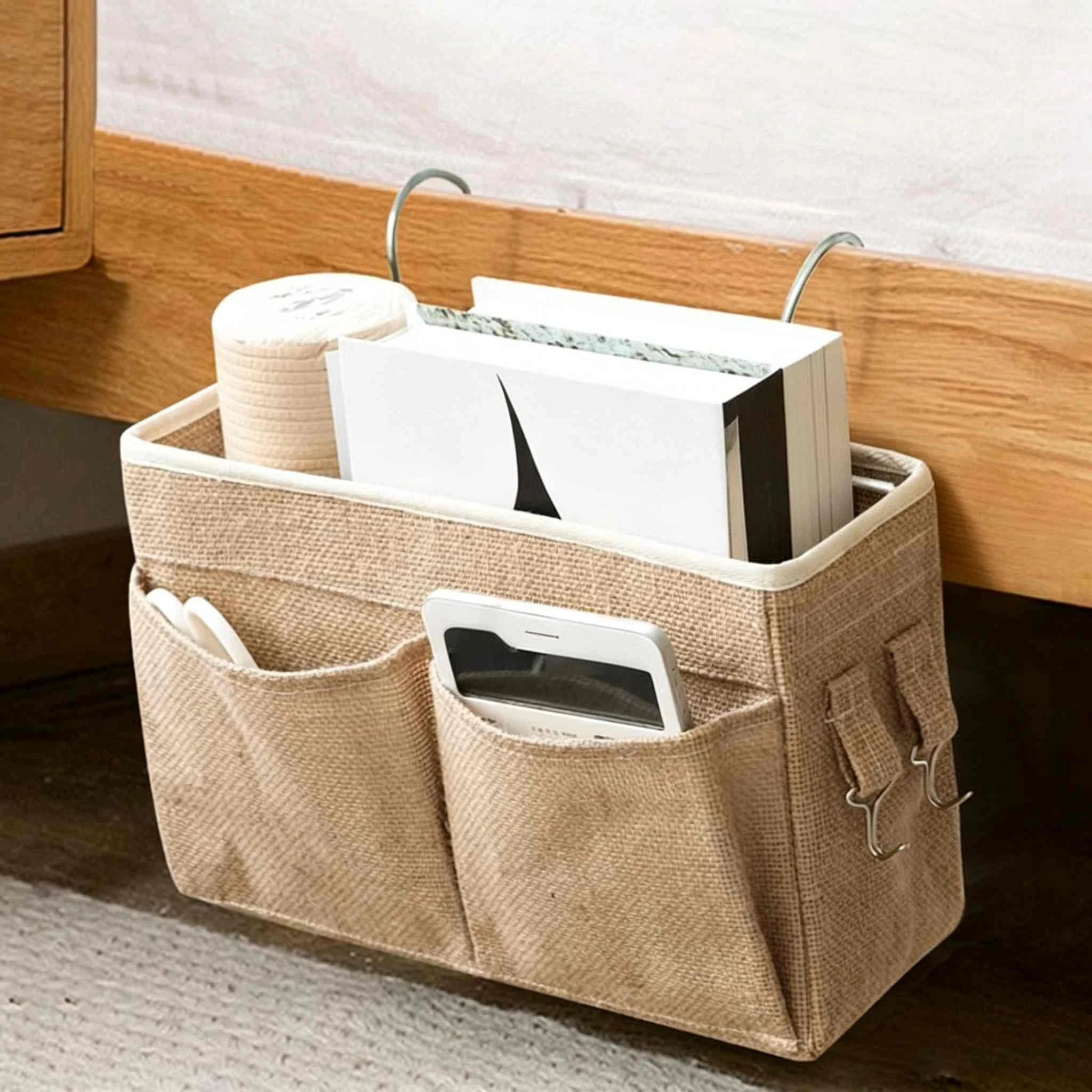 Cotton Linen Desktop Hanging Storage Organizer