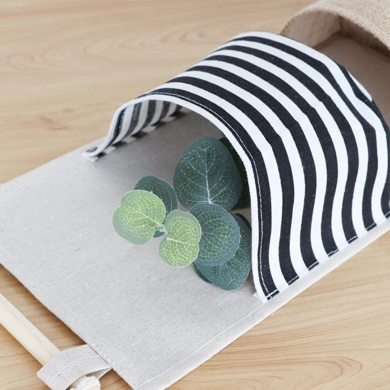 3-Tier Spliced Fabric Wall Hanging Storage Bag