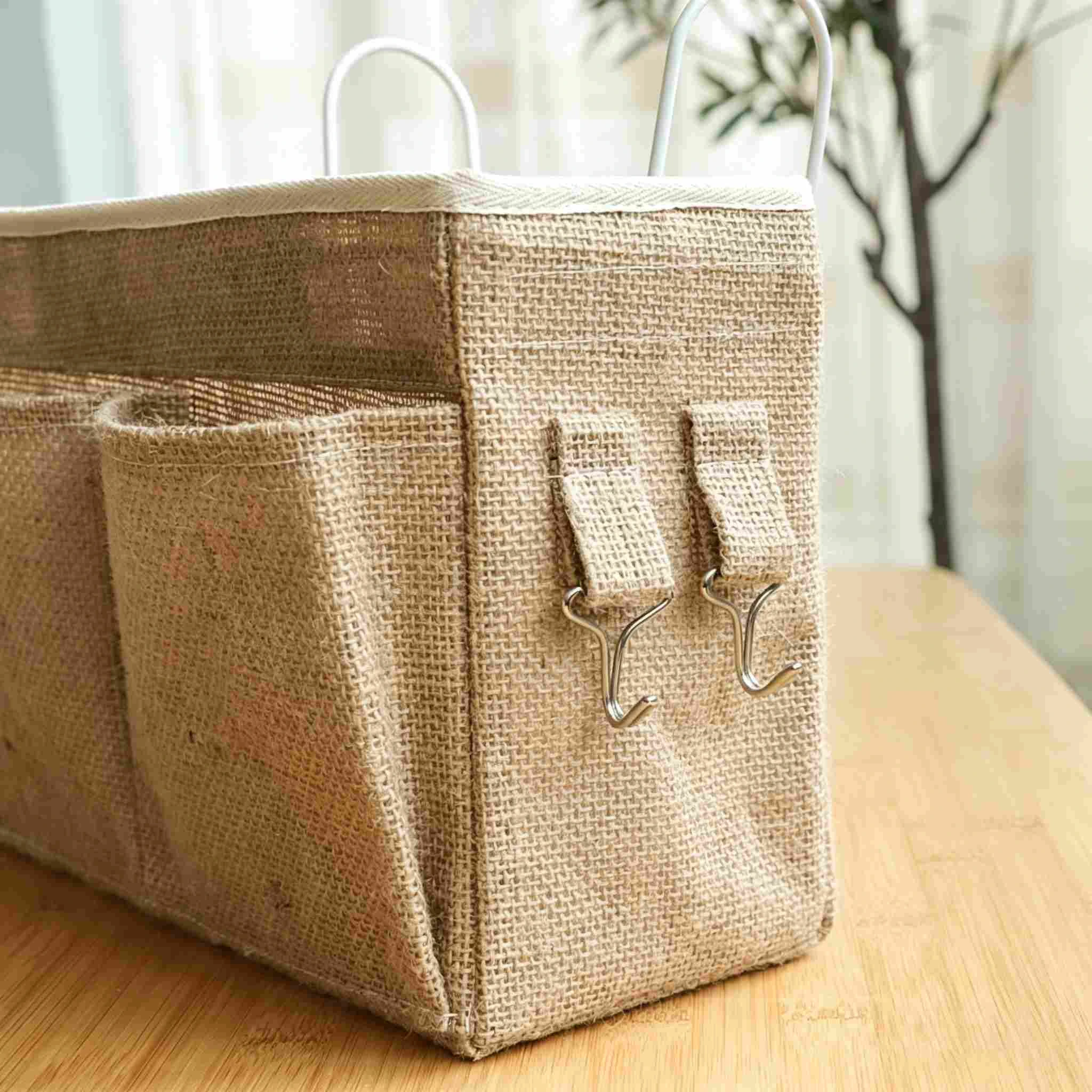 Cotton Linen Desktop Hanging Storage Organizer