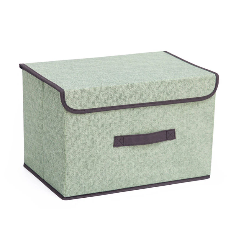 Multi-color Imitation Linen Flip Lid Fabric Storage Box
