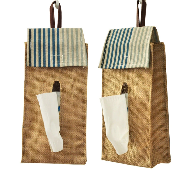 Coarse Linen Wall-Hung Tissue Storage Bag