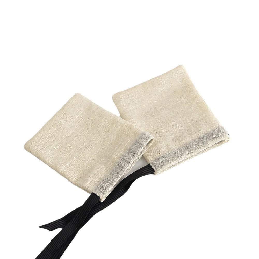 Cotton and linen drawstring portable storage bag