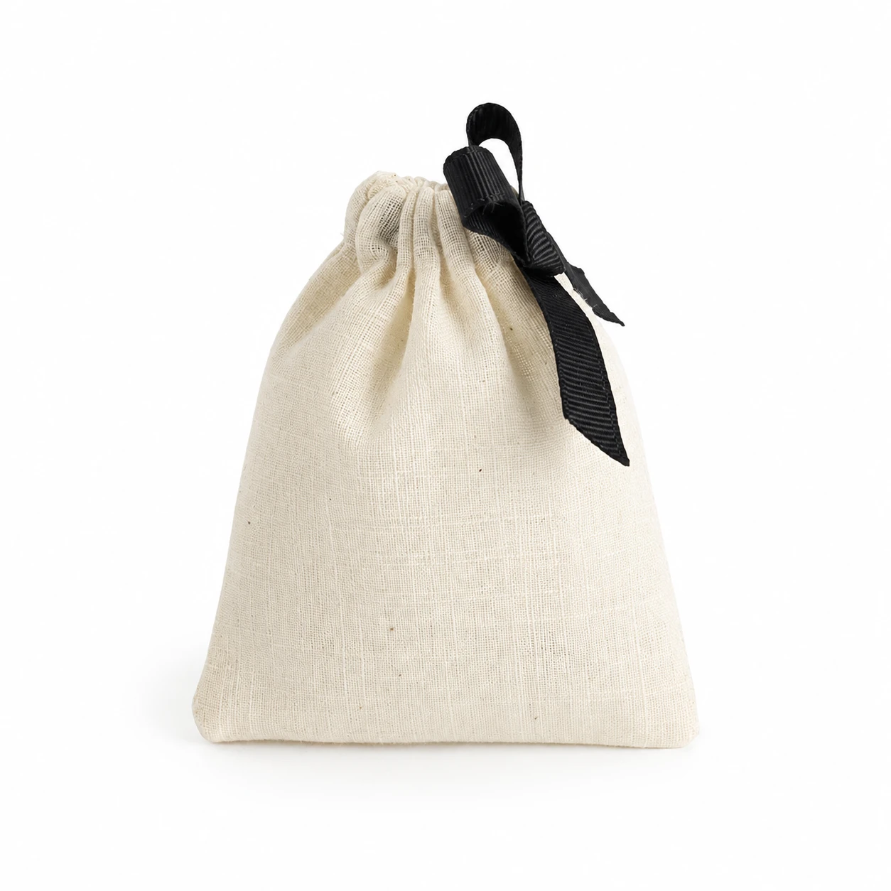 Cotton and linen drawstring portable storage bag