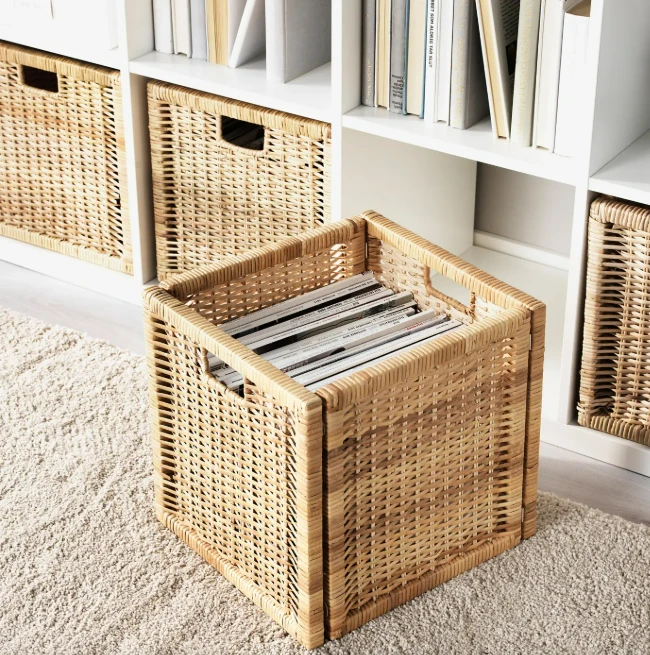 Natural Rattan Square Storage Basket