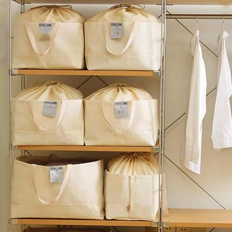 Upright Canvas Wardrobe Storage Basket