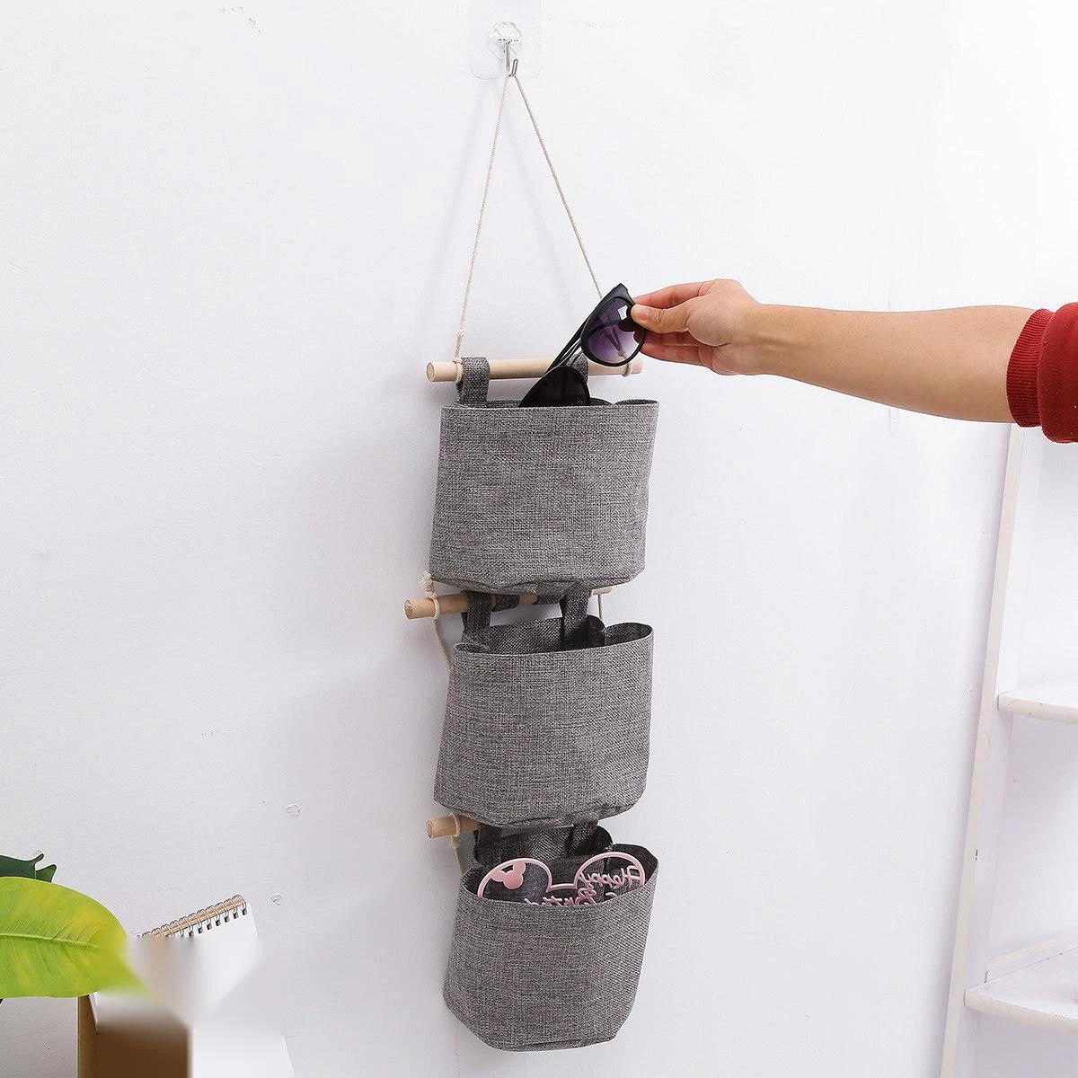 Multi-layer Linen Cotton Hanging Storage Bag