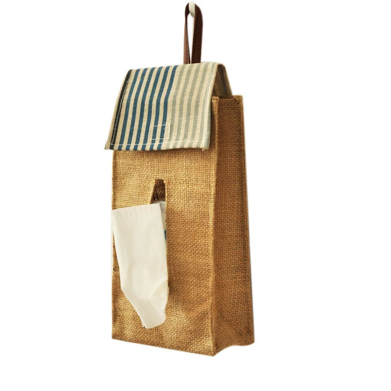 Coarse Linen Wall-Hung Tissue Storage Bag