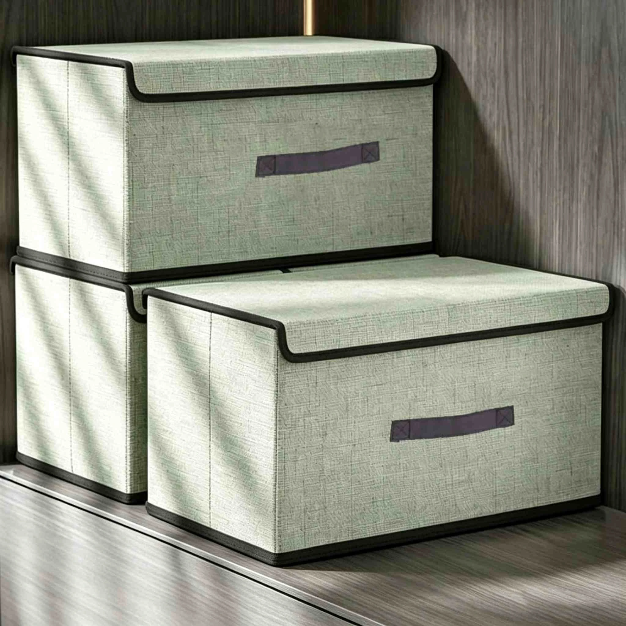 Multi-color Imitation Linen Flip Lid Fabric Storage Box