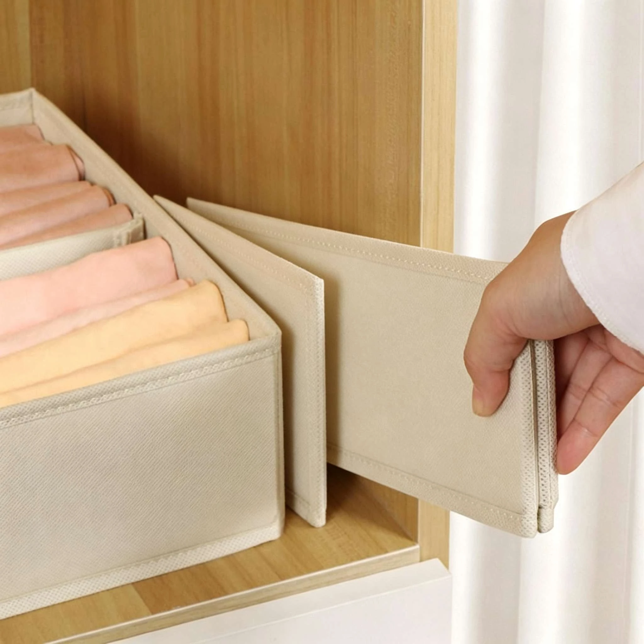 Multi-grid Fabric Underwear Storage Box