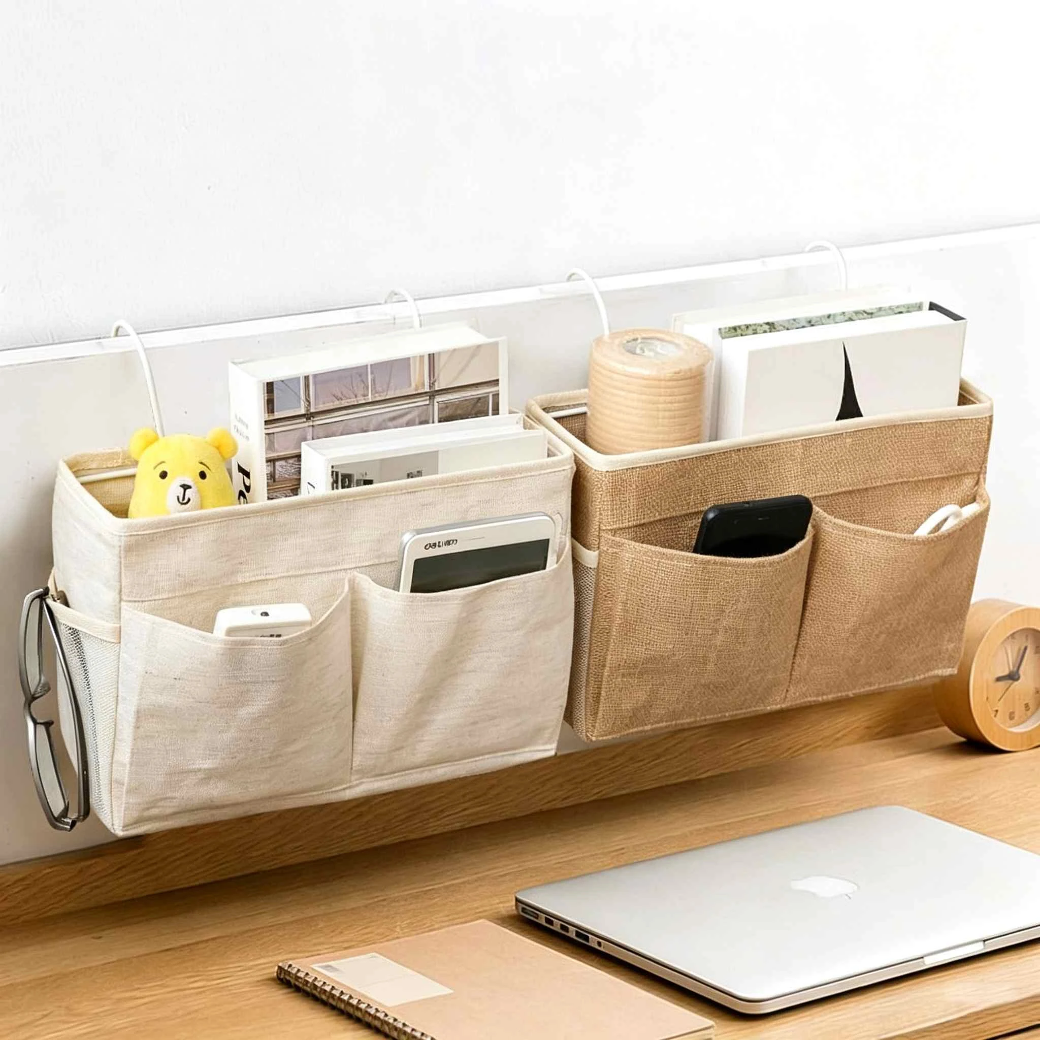 Cotton Linen Desktop Hanging Storage Organizer