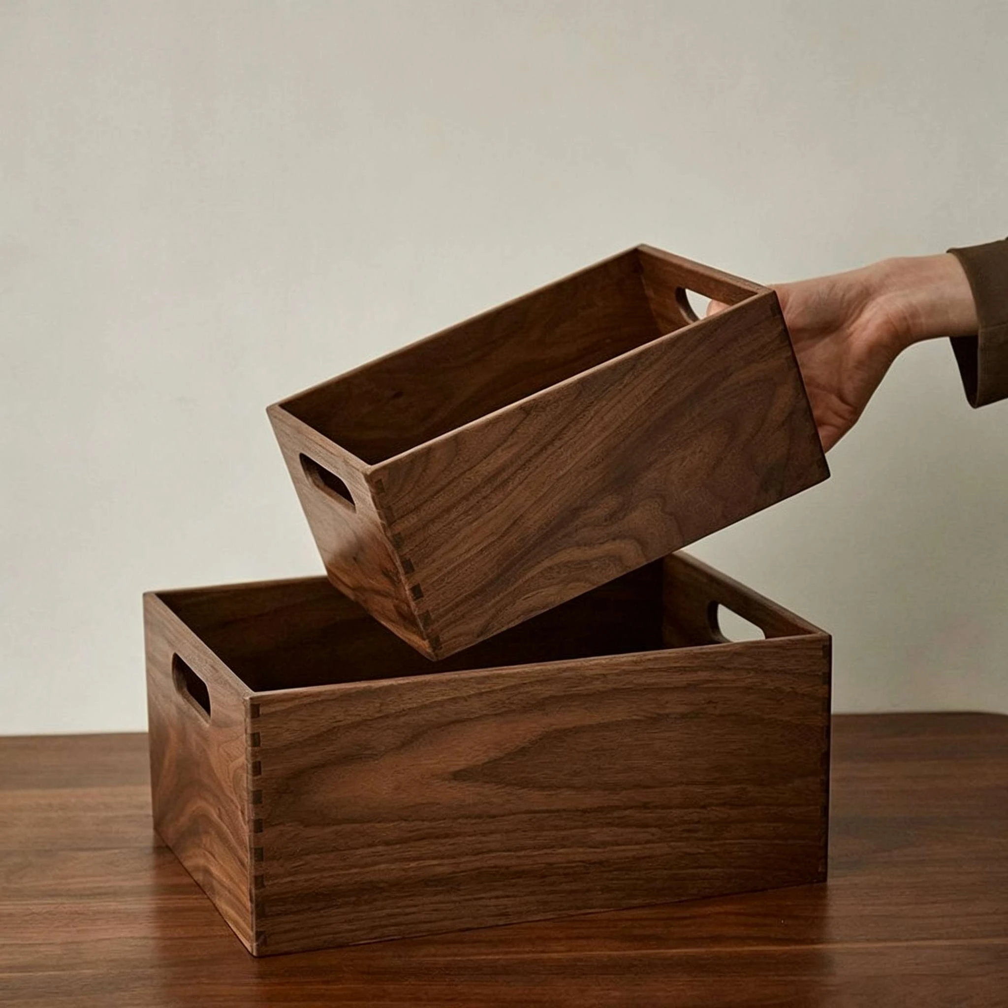 Dovetail Joint Solid Wood Storage Crate