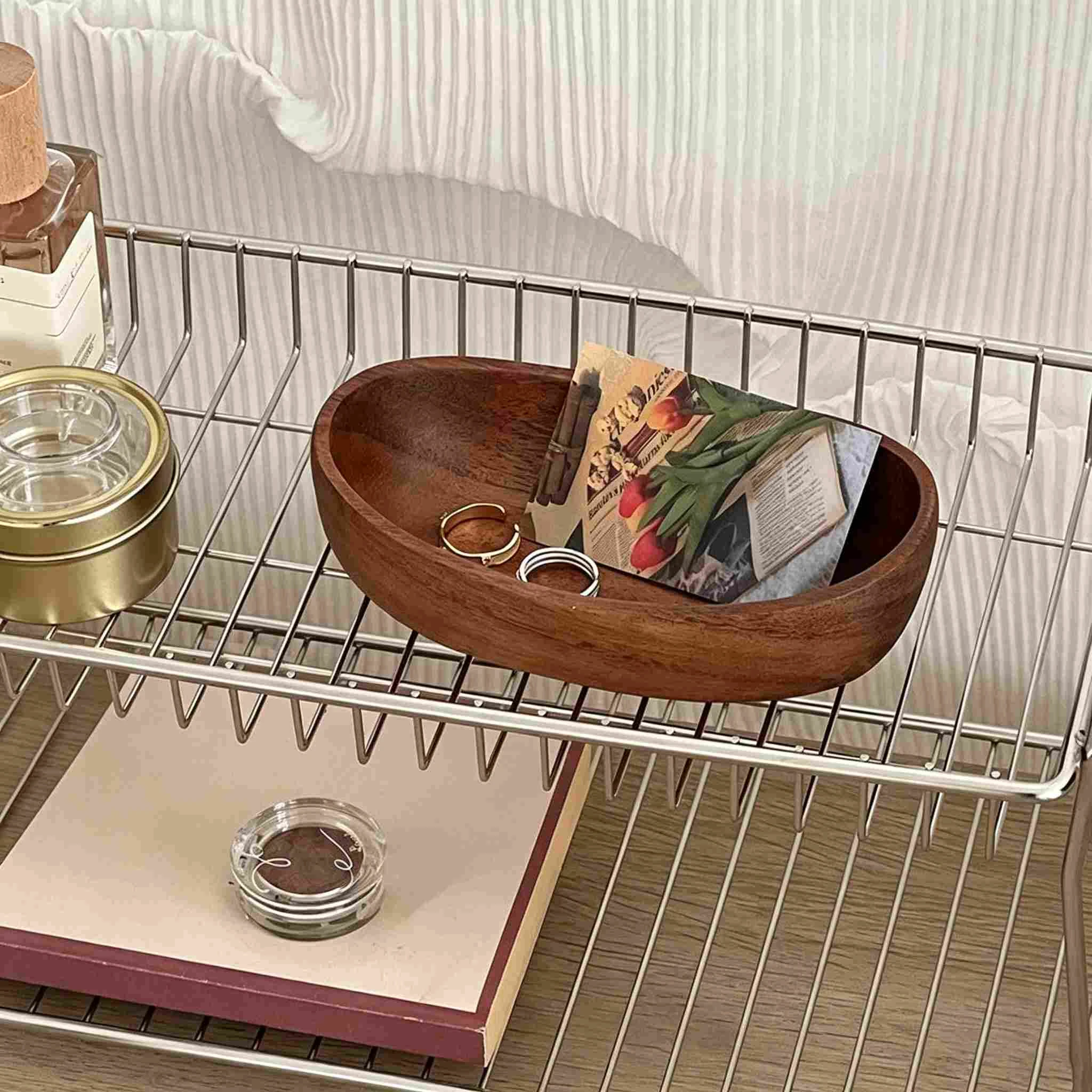 Solid Wood Oval Storage Tray