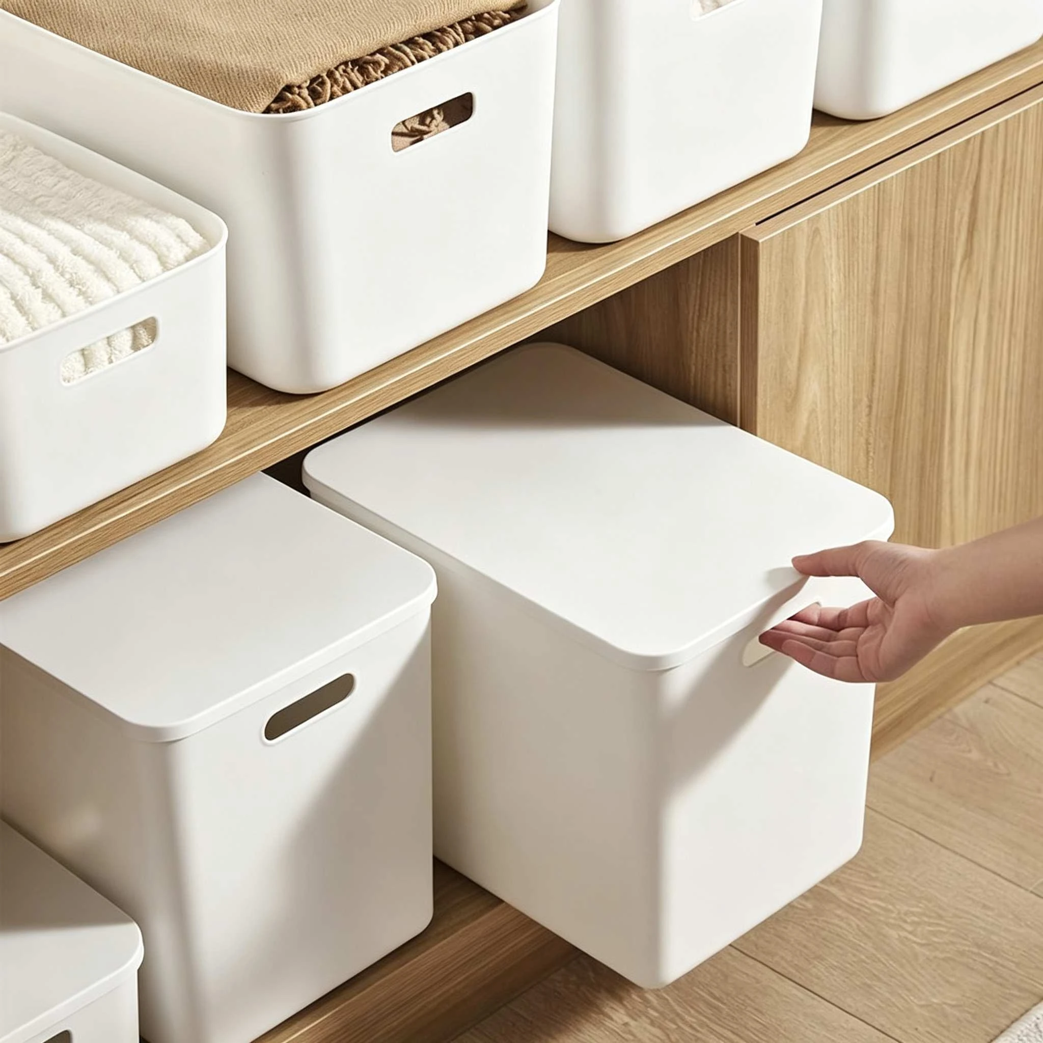 Matte Plastic Storage Box with Lid