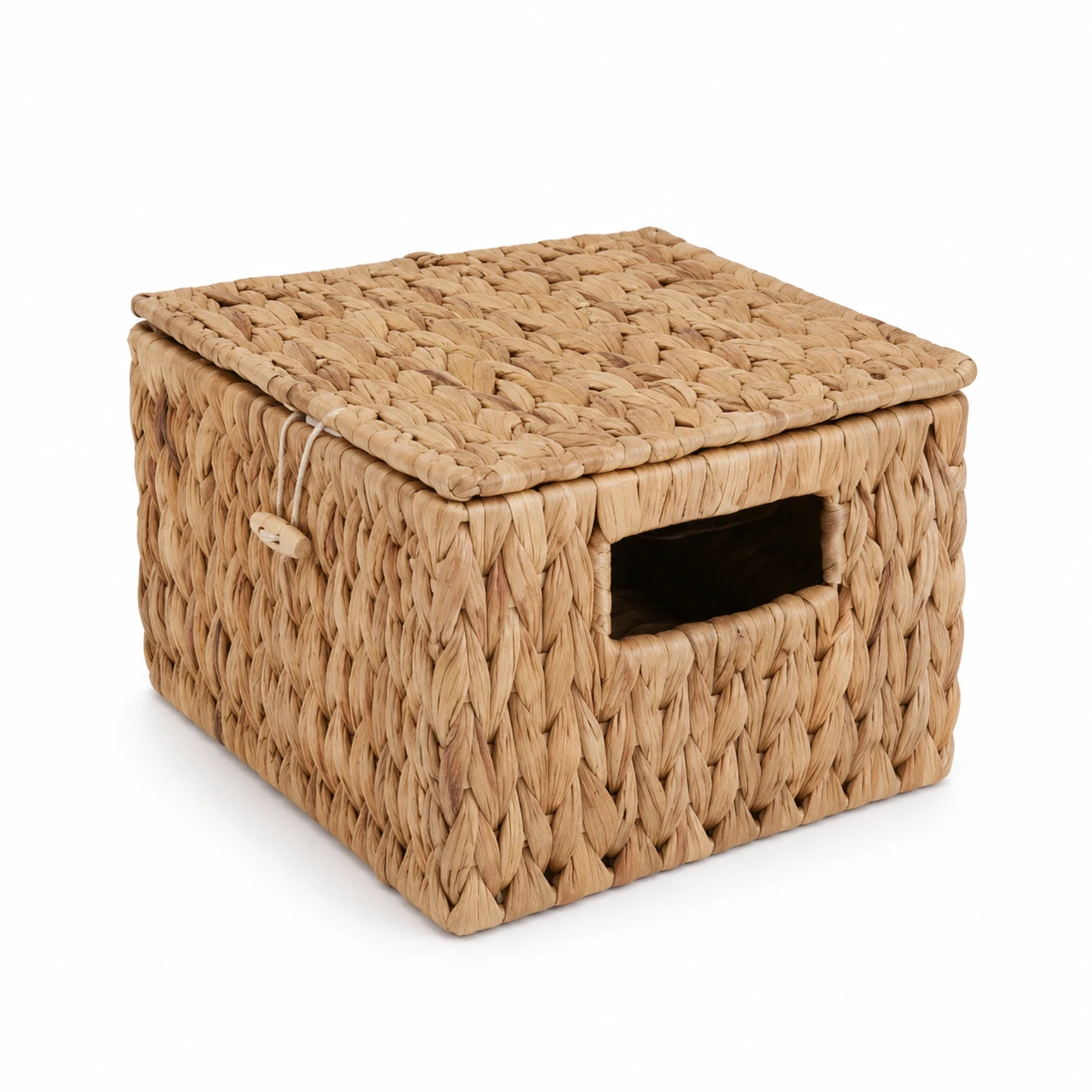 Water Hyacinth Woven Lidded Storage Box