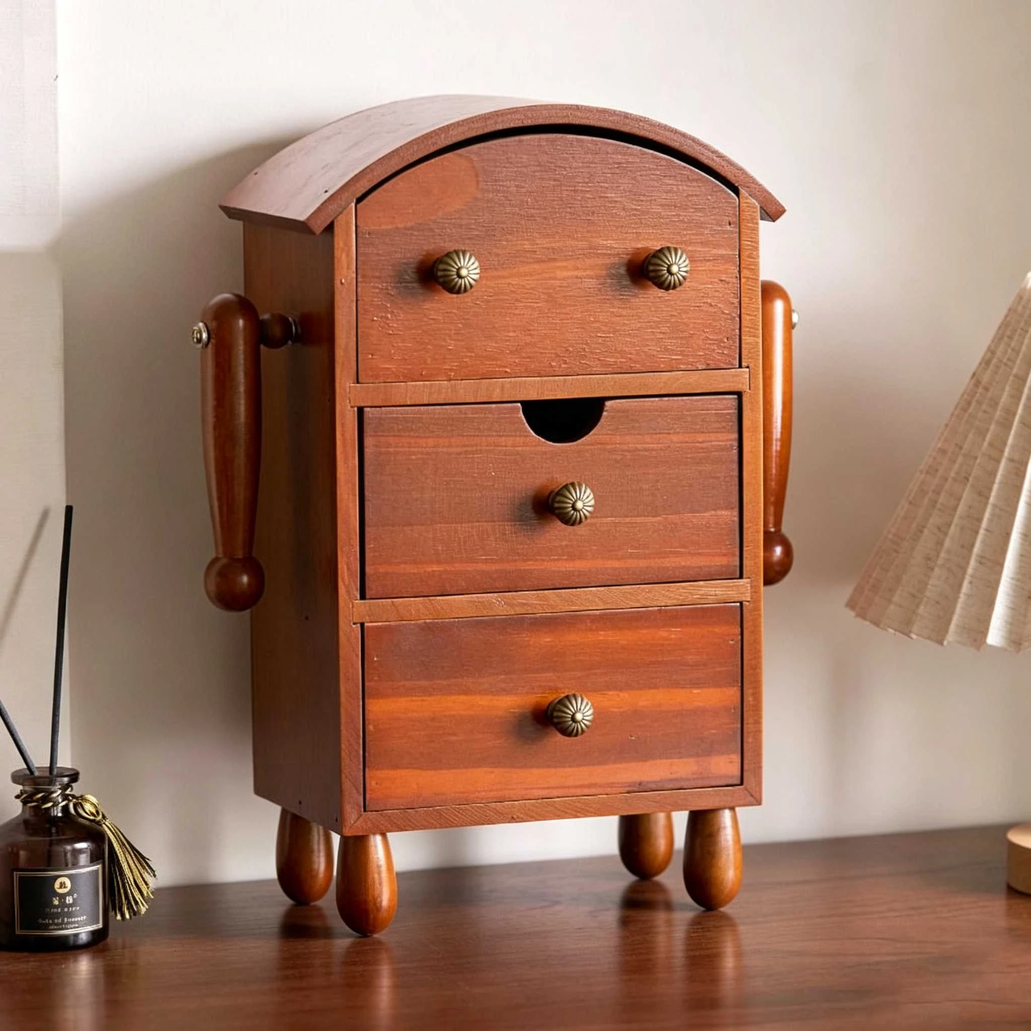 Vintage 3-Drawer Solid Wood Storage Cabinet