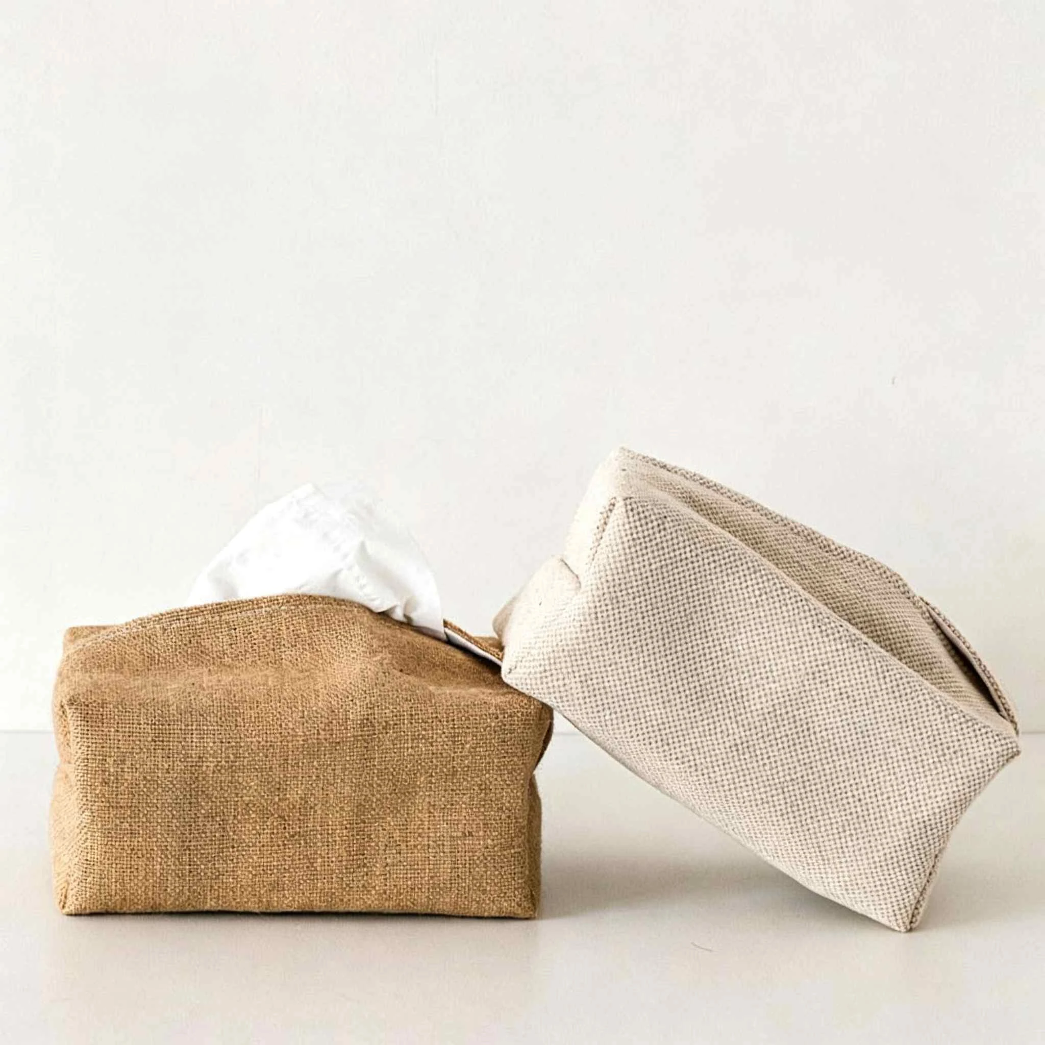 Linen Fabric Tissue Box Cover