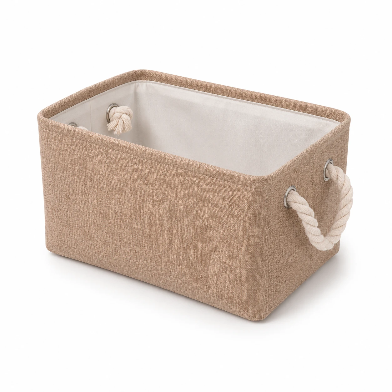 Linen Storage Basket with Cotton Rope Handles