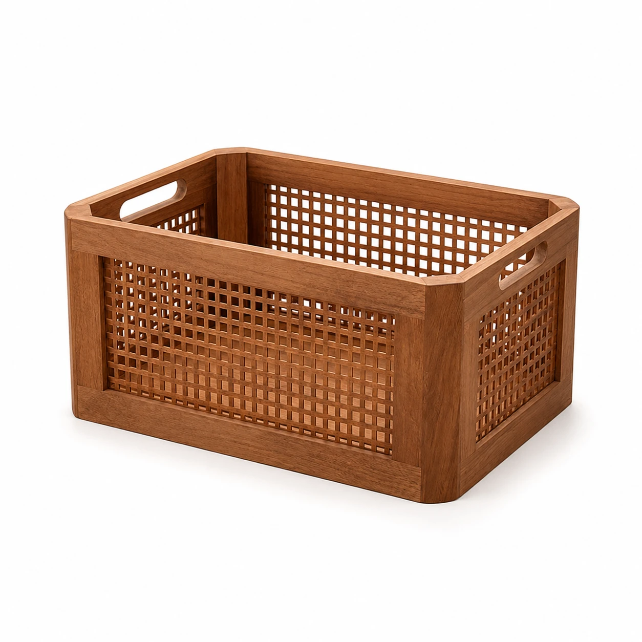 Solid Wood Lattice Storage Crate